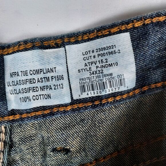 LAPCO FR Flame Resistant Jeans 34x32 Men’s Workwear Denim NFPA 2112 - Picture 6 of 14